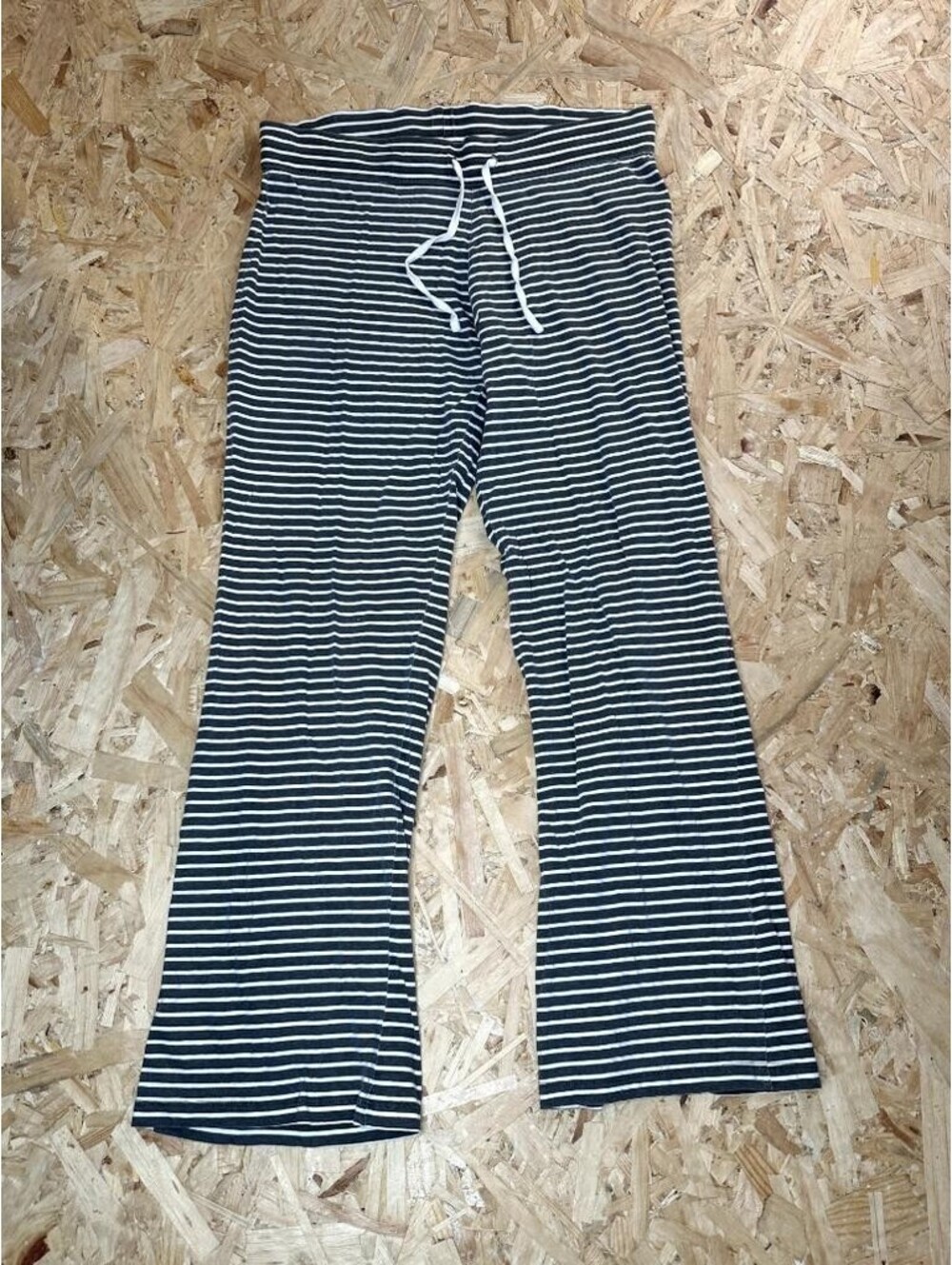 Unbranded Gray White Striped Pajama Pants Womens Medium 100% Cotton Lounge
